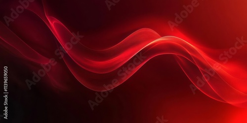 Abstract Red Waves Flowing ...