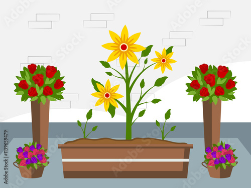 Flower Plantation Concept Illustration Stylish and Beautiful