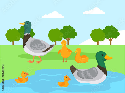 Duck Concept Illustration Stylish and Beautiful