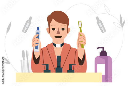Mouthwash Concept Illustration Stylish and Beautiful