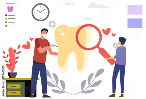 Dental Checkup Concept Illustration Stylish and Beautiful