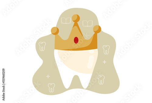 Dental Crown Concept Illustration Stylish and Beautiful
