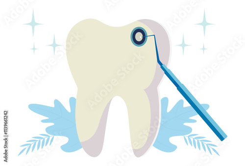 Tooth Drilling Concept Illustration Stylish and Beautiful