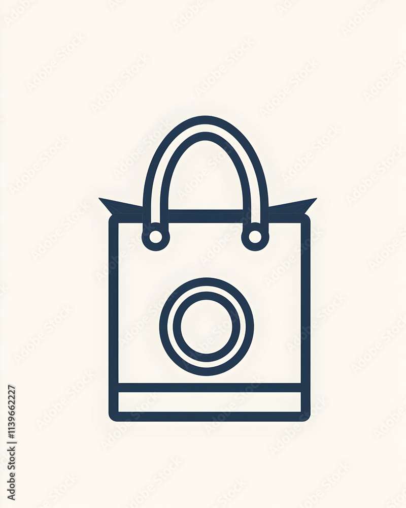 Design Simple Shopping Bag with Circle Logo Design Simple Shopping Bag with Circle Logo