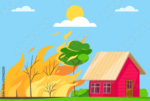 Natural Disaster Concept Illustration Stylish and Beautiful