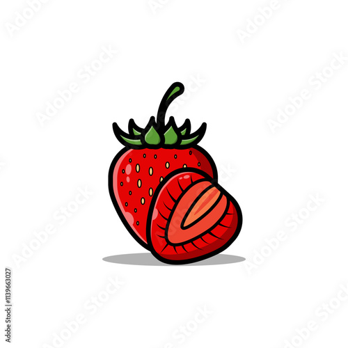 strawberry on white background