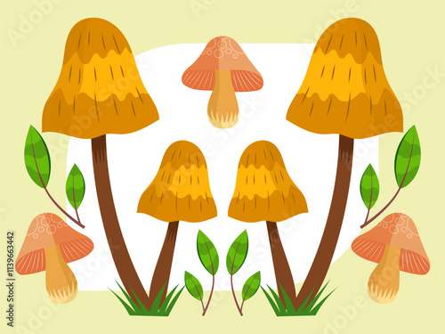 Mushroom Concept Illustration Stylish and Beautiful