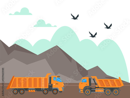 Dump Truck Concept Illustration Stylish and Beautiful