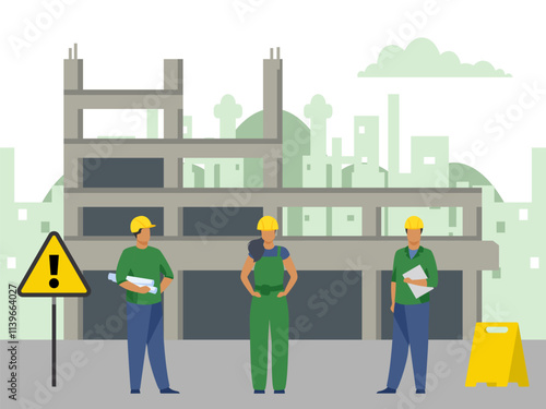 Construction Worker Concept Illustration Stylish and Beautiful