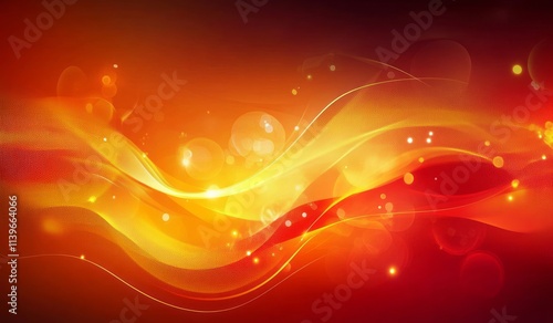 Abstract Orange and Red Wav...