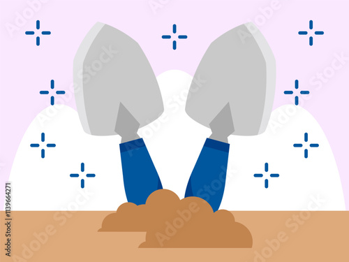 Trowel Concept Illustration Stylish and Beautiful