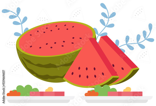 Watermelon Concept Illustration Stylish and Beautiful