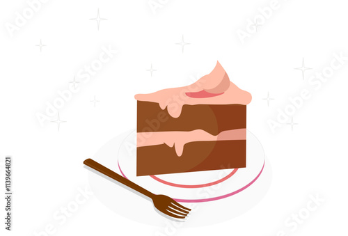 Pie Concept Illustration Stylish and Beautiful