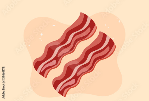 Bacon Concept Illustration Stylish and Beautiful
