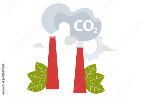 Carbon dioxide Concept Illustration Stylish and Beautiful