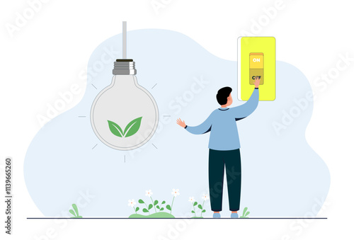 Energy Saving Concept Illustration Stylish and Beautiful