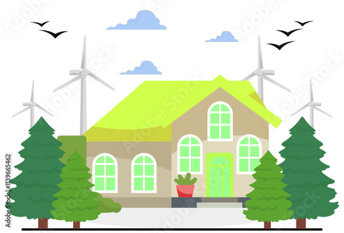 Greenhouse Effect Concept Illustration Stylish and Beautiful