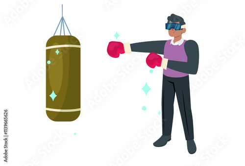 Boxing Gloves Concept Illustration Stylish and Beautiful