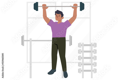 Weight Lifting Concept Illustration Stylish and Beautiful