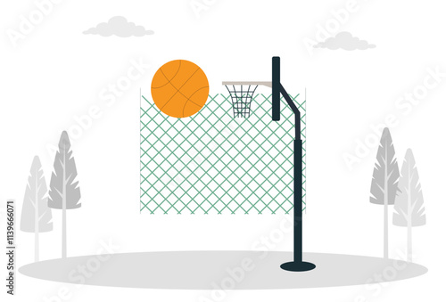 Basketball Hoop Concept Illustration Stylish and Beautiful