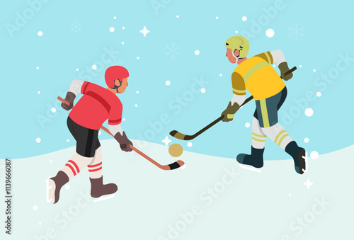 Ice Hockey Concept Illustration Stylish and Beautiful