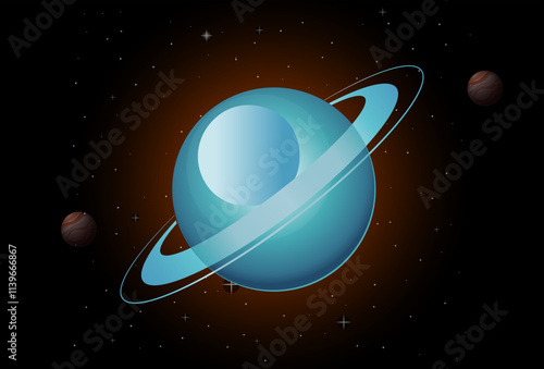 Uranus Concept Illustration Stylish and Beautiful