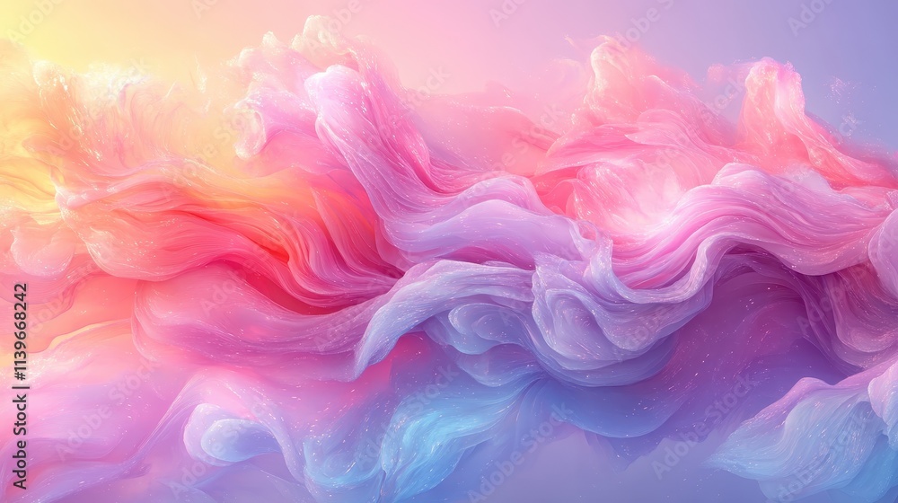 Abstract pastel waves merging into white space for text Abstract pastel waves merging into white space for text
