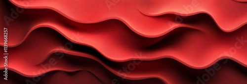 Abstract Red Wavy Textured ...