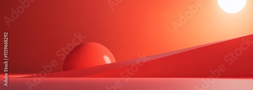 Red Egg on Abstract Geometr...