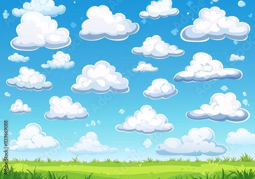 clouds and grass