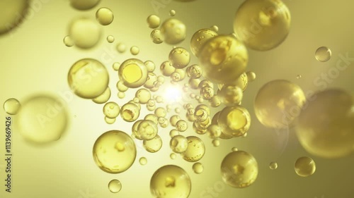 Cosmetic pipette with Cosmetic Essence oil Liquid drop , Skin care serum beauty care vitamin concept 3d animation