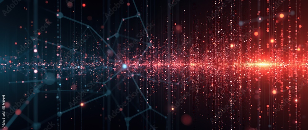 Abstract digital data background, futuristic network structure, and glowing technology elements representing information flow and data analytics Abstract digital data background, futuristic network structure, and glowing technology elements representing information flow and data analytics