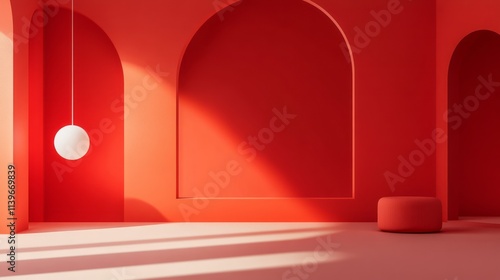 Red Room Minimalist Design ...