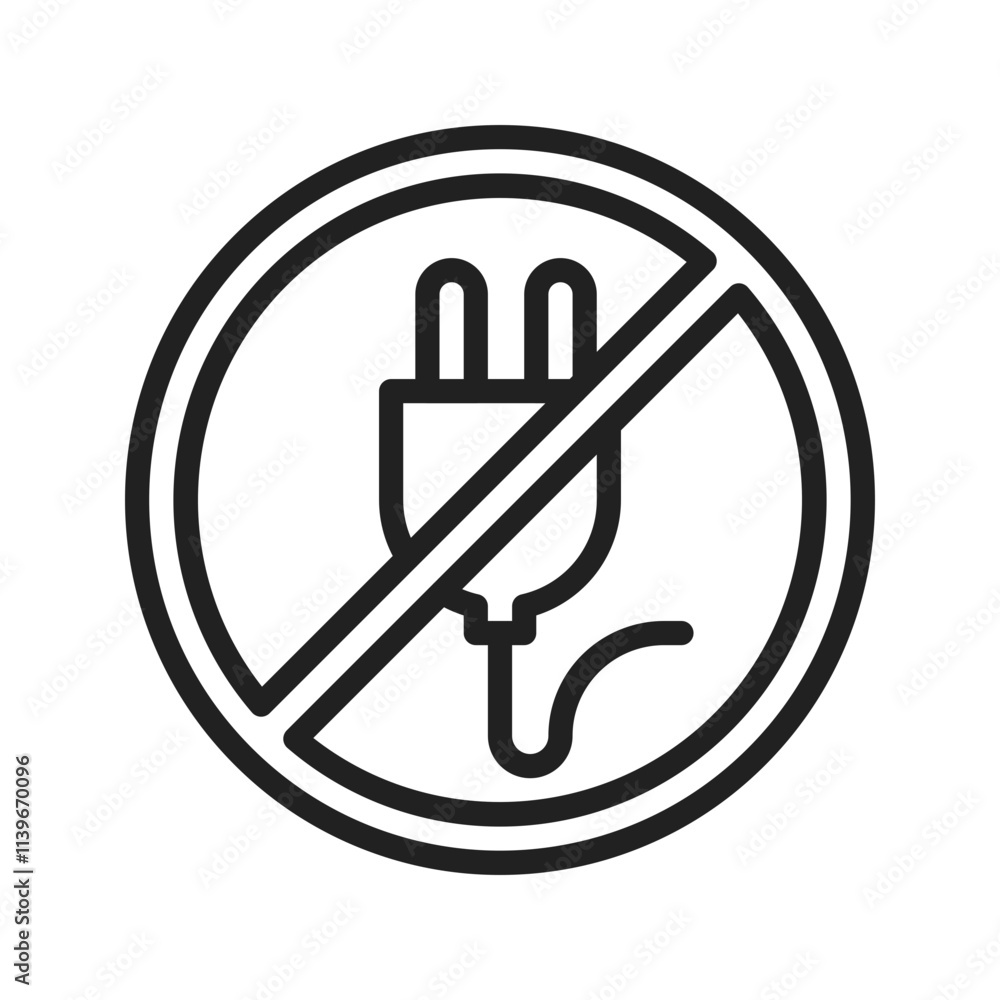 No Electricity icon vector image. Suitable for mobile apps, web apps and print media. No Electricity icon vector image. Suitable for mobile apps, web apps and print media.