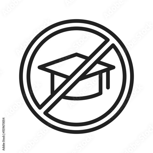 No Education icon vector image. Suitable for mobile apps, web apps and print media.