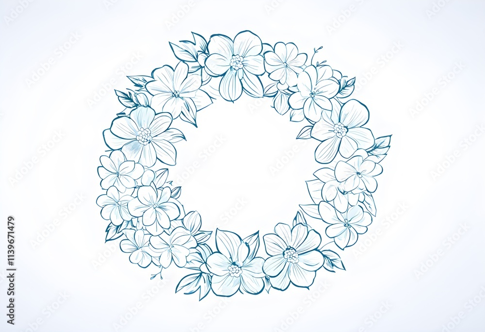 Obraz premium Symmetrical Watercolor Floral Mandala with Roses and Lilies for Harmonious and Elegant Wedding Design