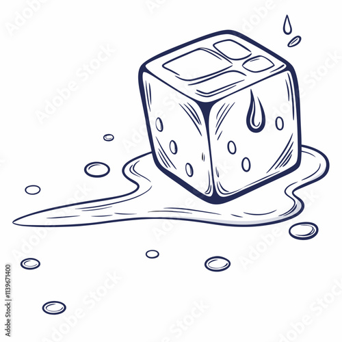 Ice monochrome illustration. Vector file.