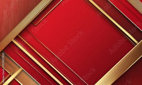 Abstract Red and Gold Geome...