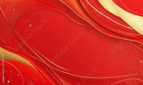 Abstract Red and Gold Swirl...