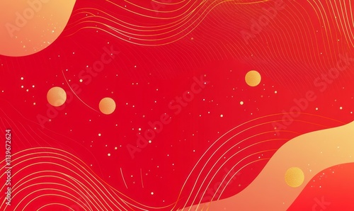 Abstract Red Gold Wave Desi...