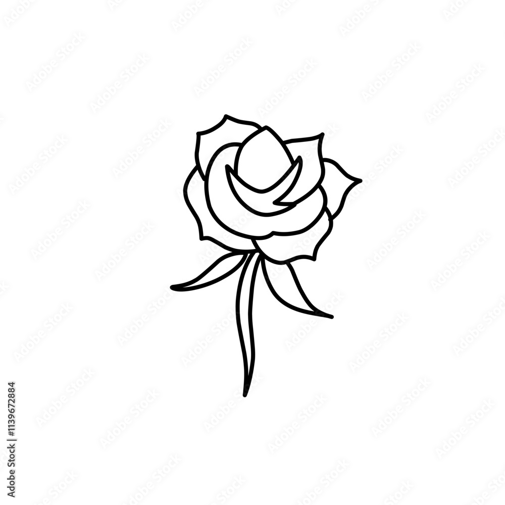 rose flower outline rose flower outline