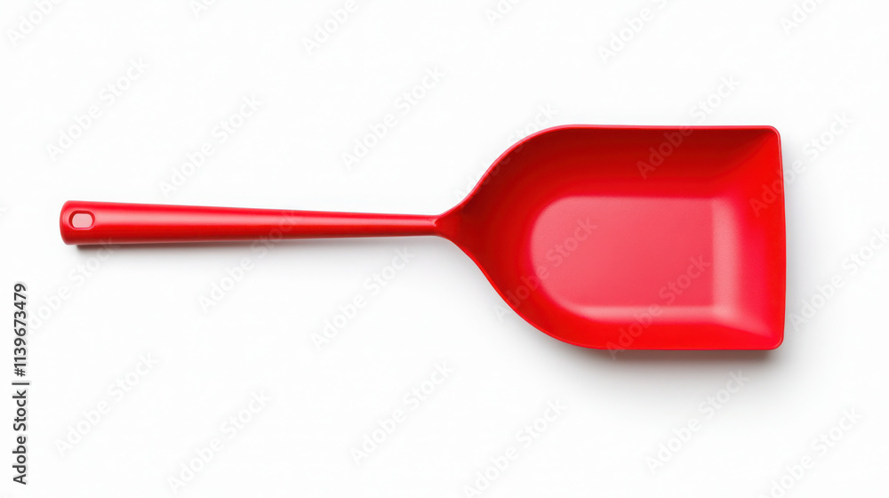 Bright red scooping shovel for various indoor and outdoor tasks. Bright red scooping shovel for various indoor and outdoor tasks.