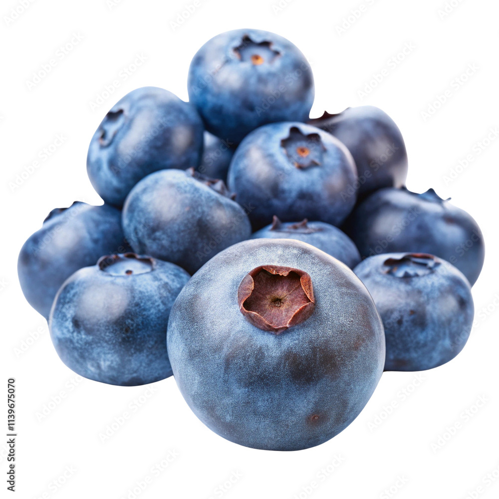blueberry isolated on transparent background.