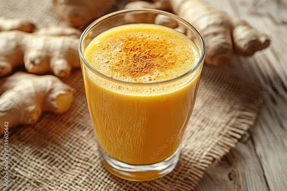 Glass of orange juice with ginger Glass of orange juice with ginger