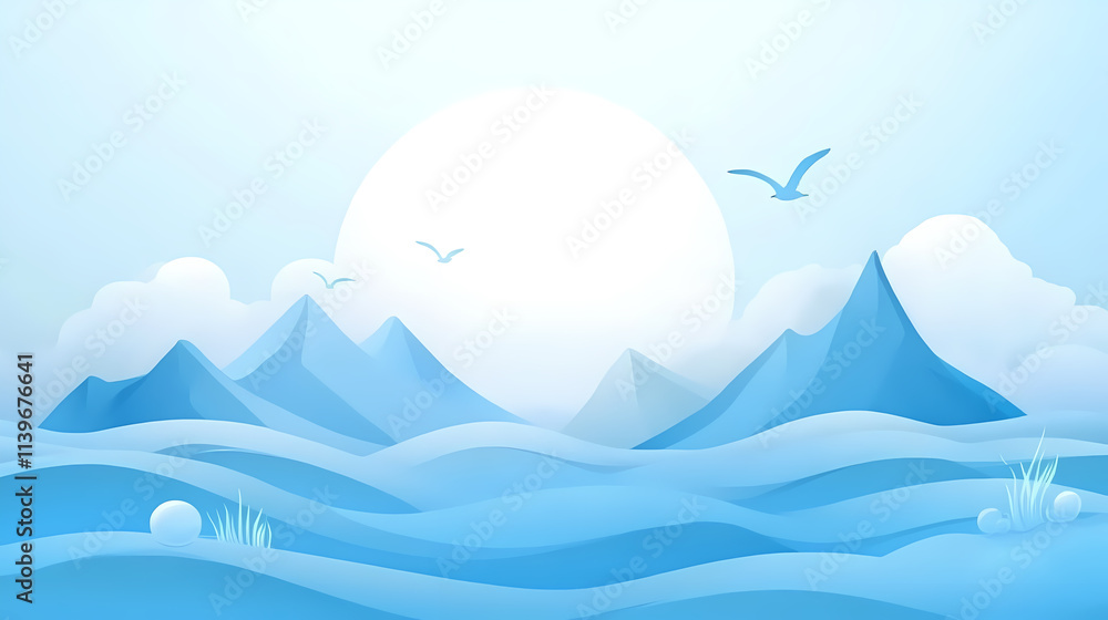 Fototapeta premium Simple abstract wave background