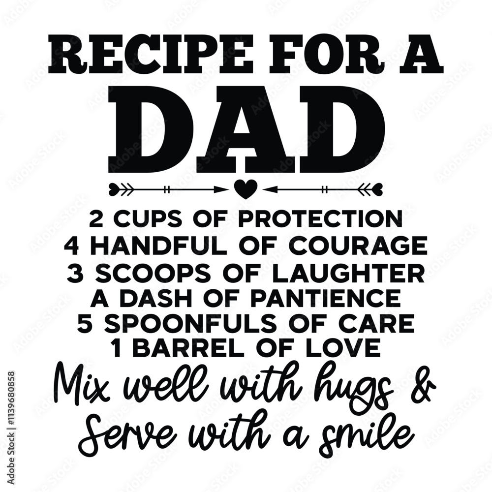 Obraz premium Recipe for a Dad SVG Art & Illustration