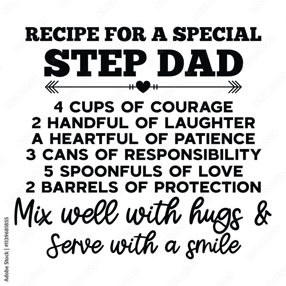 Obraz premium Recipe for a Special Step Dad SVG Art & Illustration