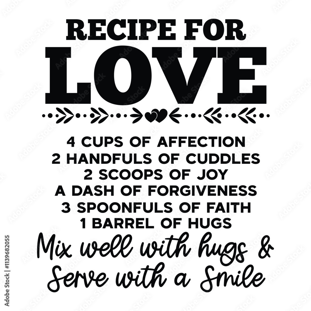 Obraz premium Recipe for Love SVG Art & Illustration