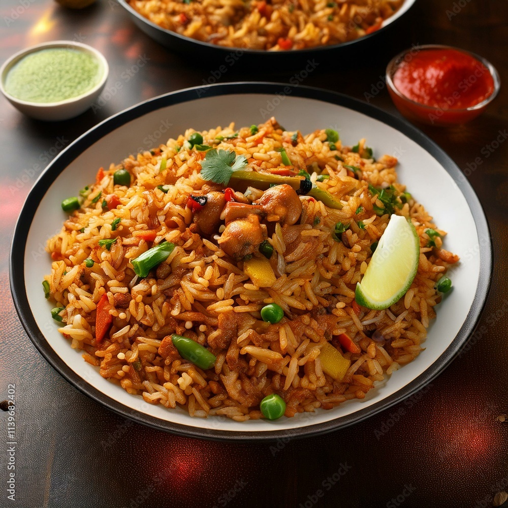 Schezwan Fried Rice Masala. Generated image Schezwan Fried Rice Masala. Generated image