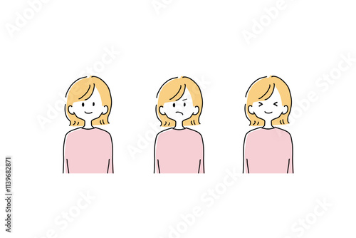 女性の表情セット